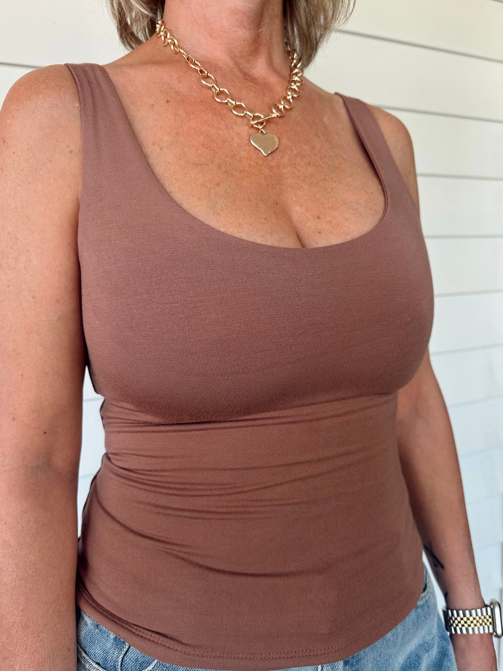 The Sunday Staple Tank- Brown