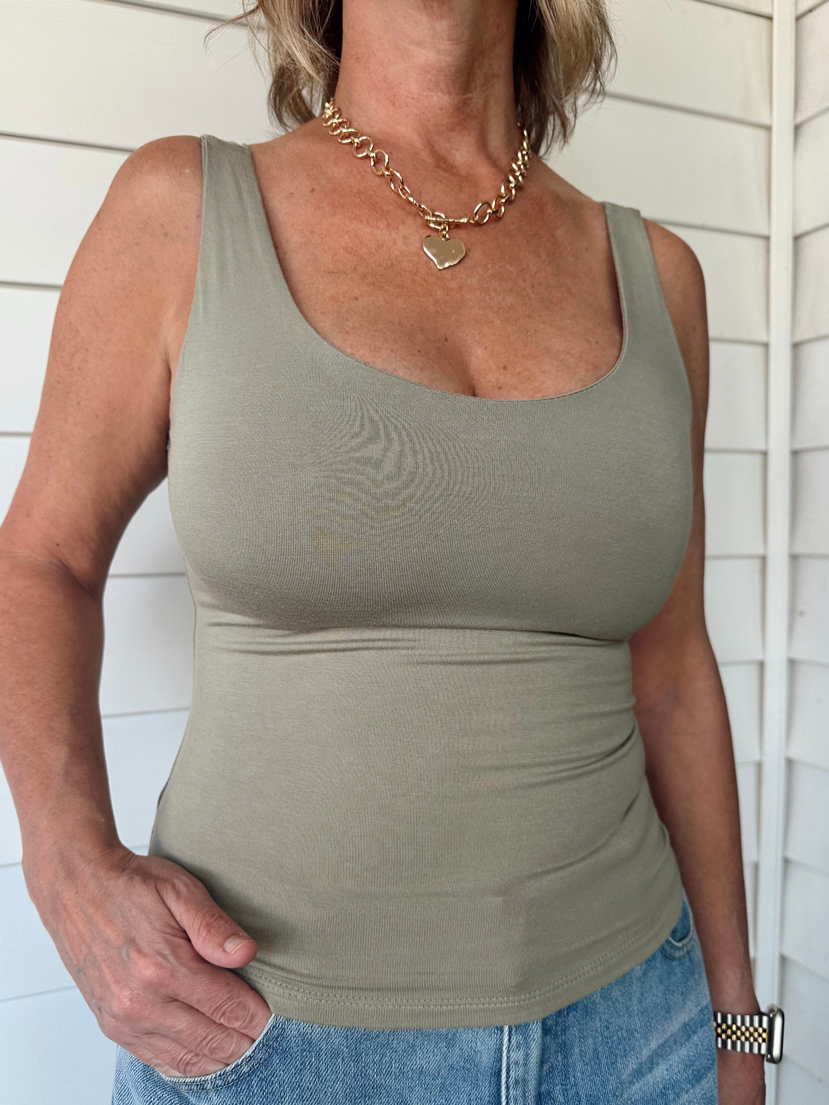 The Sunday Staple Tank- Olive