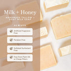 Milk + Honey | Goat Milk Tallow Bar Soap For Sensitive Skin