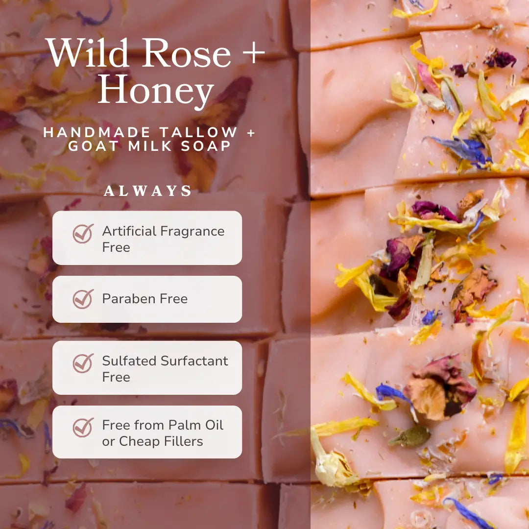Wild Rose + Honey | Goat Milk Soap | Luxurious Soap Bar
